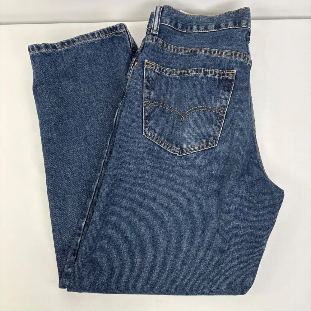 Levis Men's 550 Relaxed Fit Tapered Leg Jeans Dark Wash Blue Denim 34x30